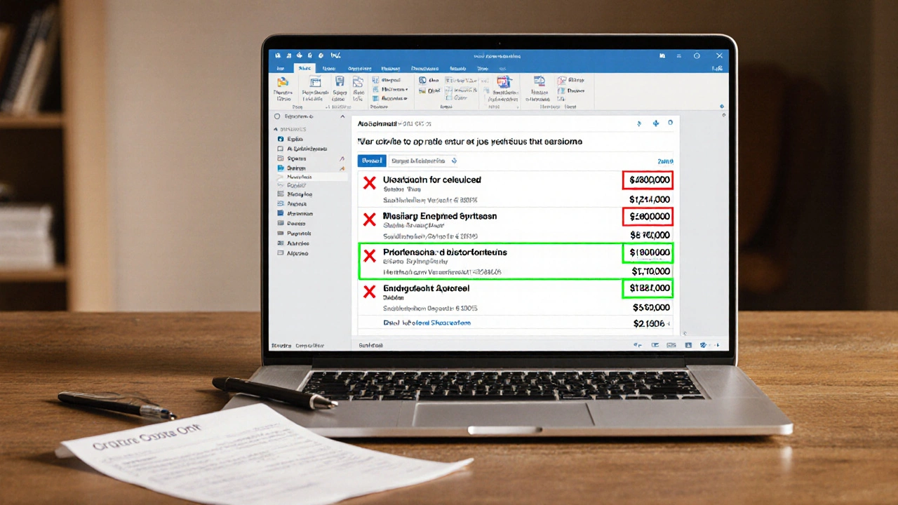 Email quotes displayed on laptop with printed accepted offer beside it.
