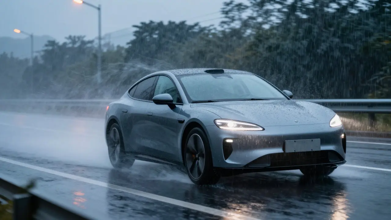 How Rain and Wind Affect Your Electric Car's Range: Aerodynamics and Tires Explained