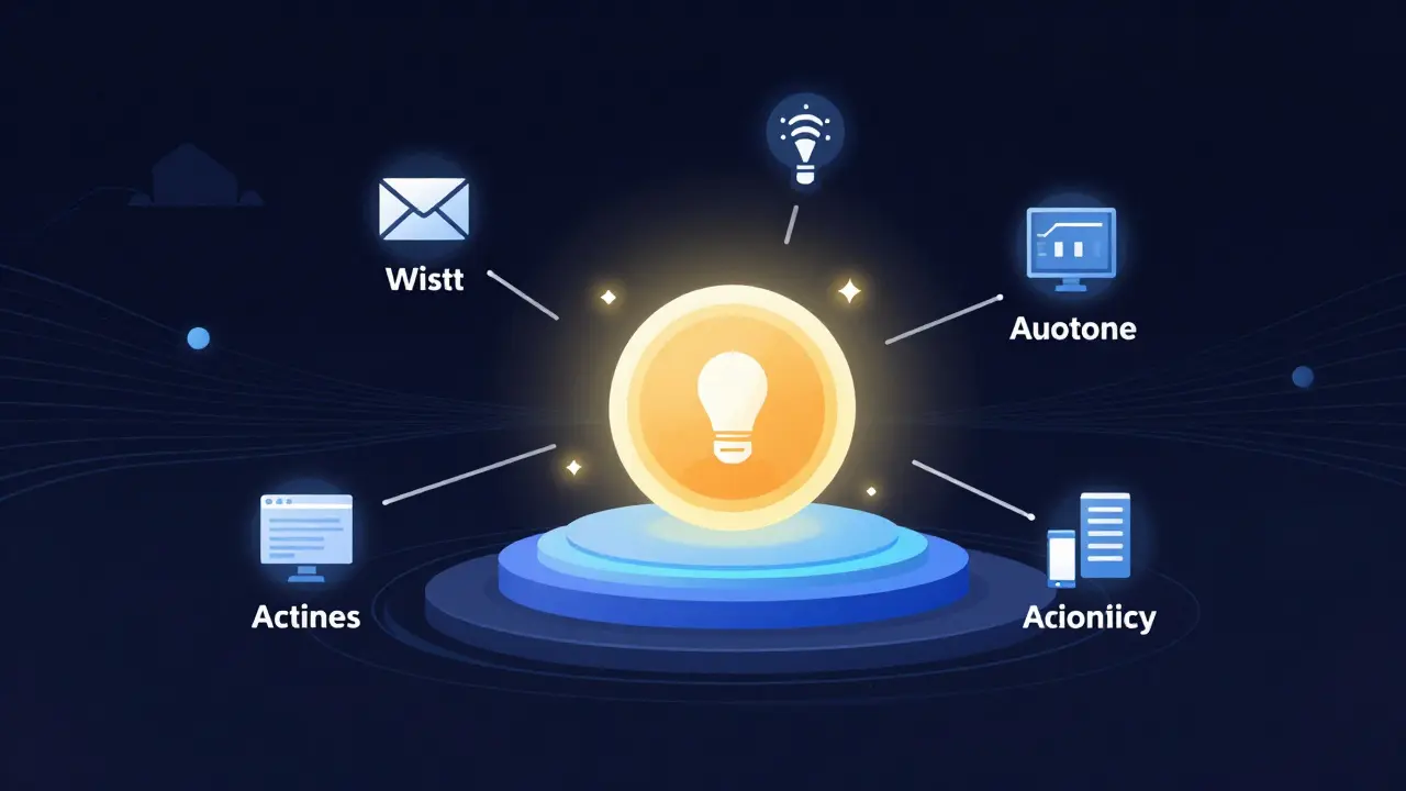 Digital dashboard showing automated lead scoring with visual indicators for priority leads.