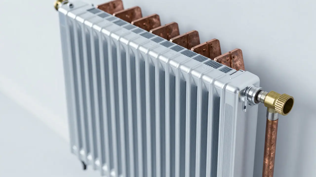 Comparison between a shiny new aluminum radiator and an old copper radiator.