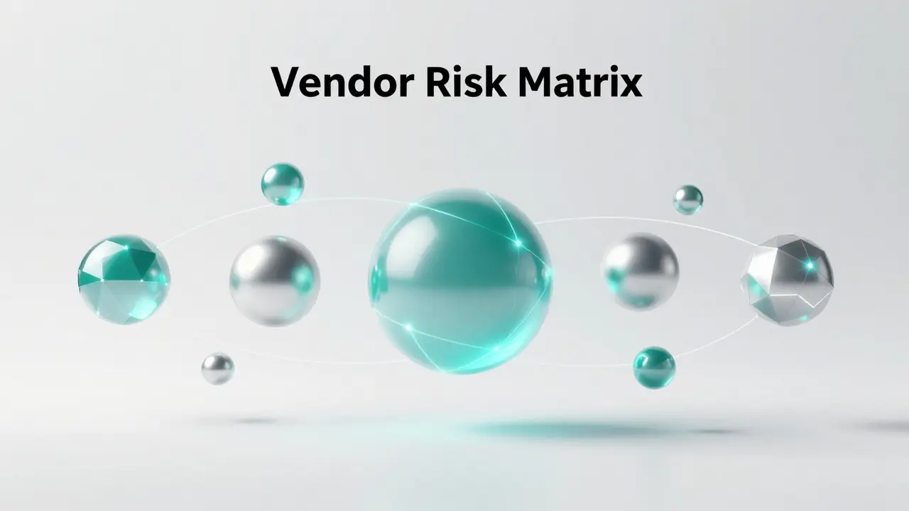 Conceptual 3D visualization of a balanced network of business vendors.