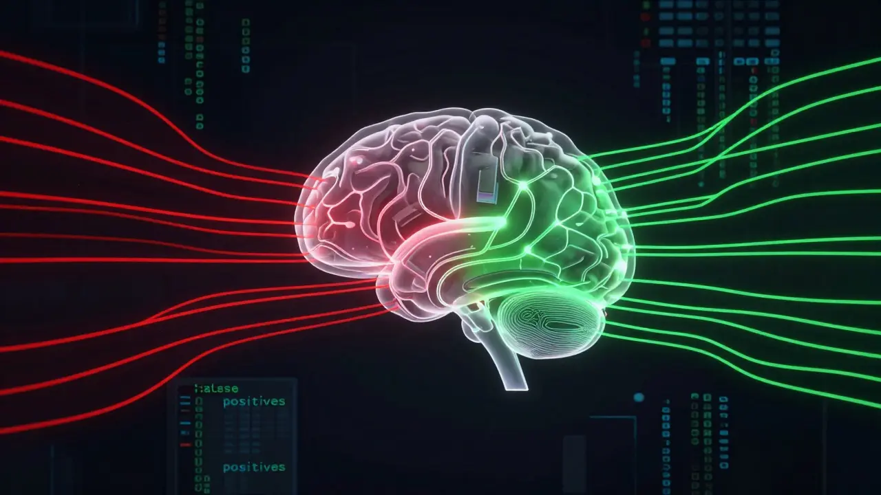 Abstract visualization of AI neural network refining object detection algorithms