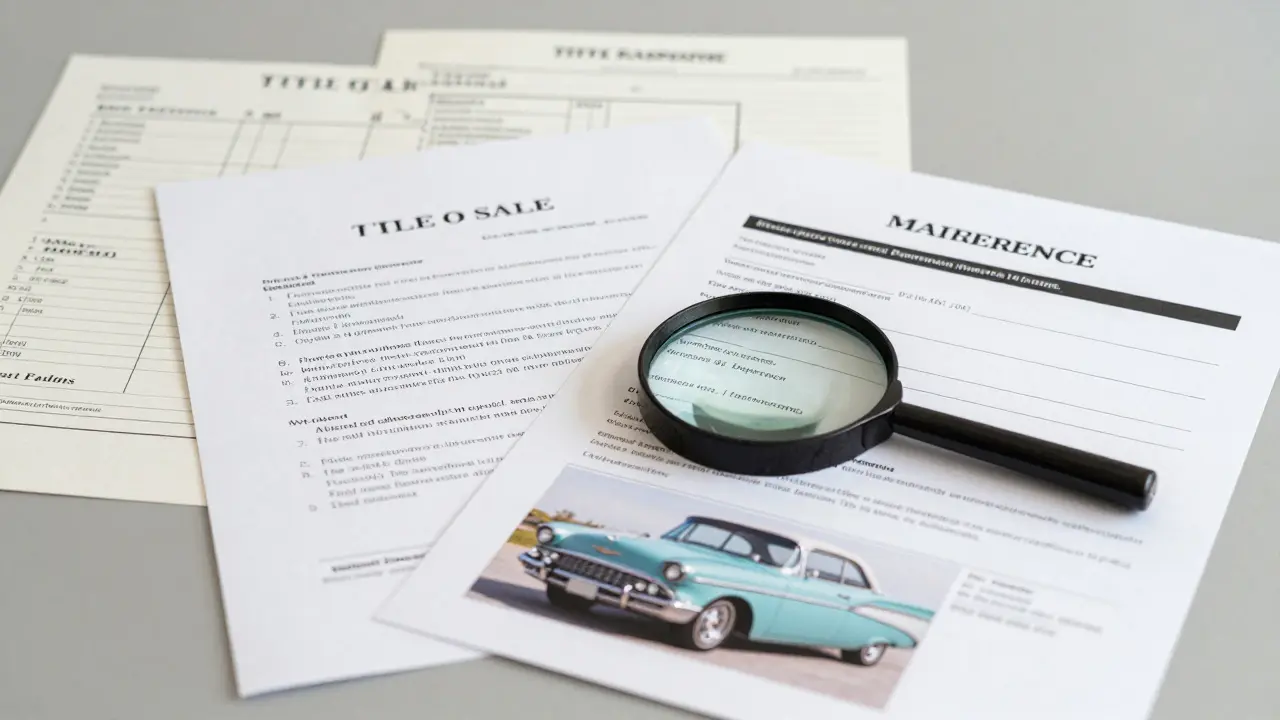 Classic car documents and appraisal report