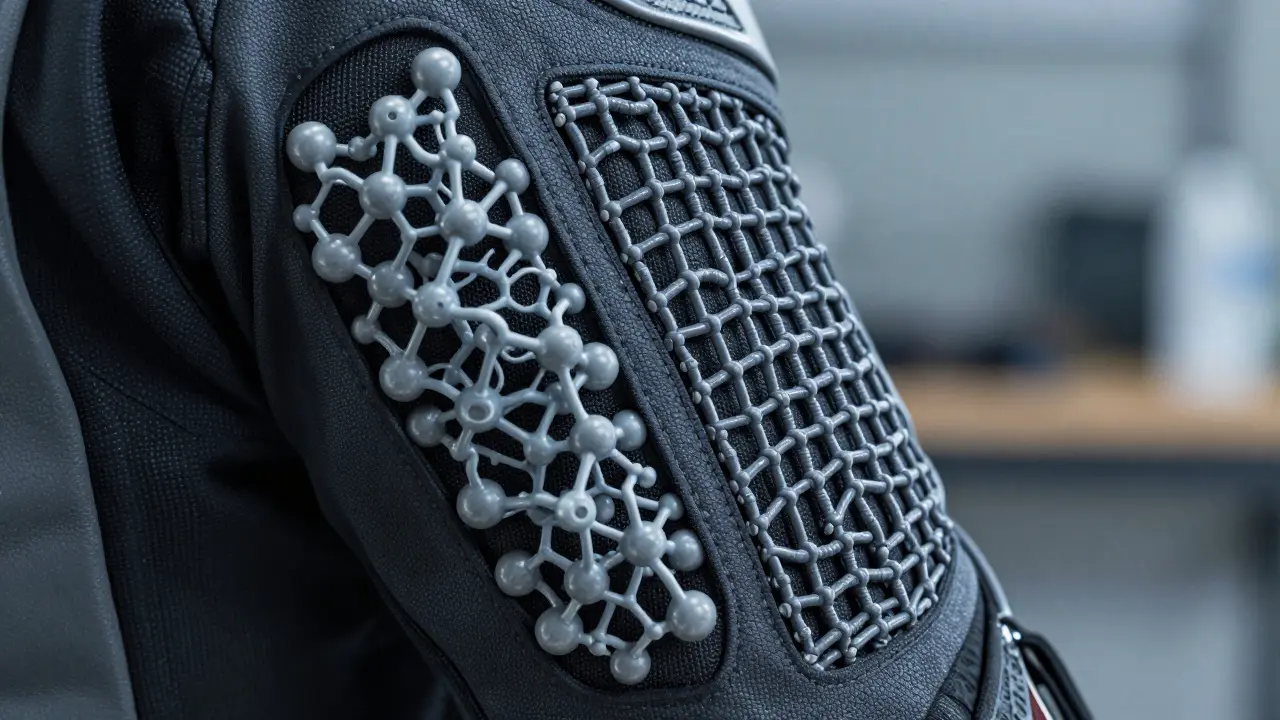 Close-up of flexible D3O armor hardening upon impact