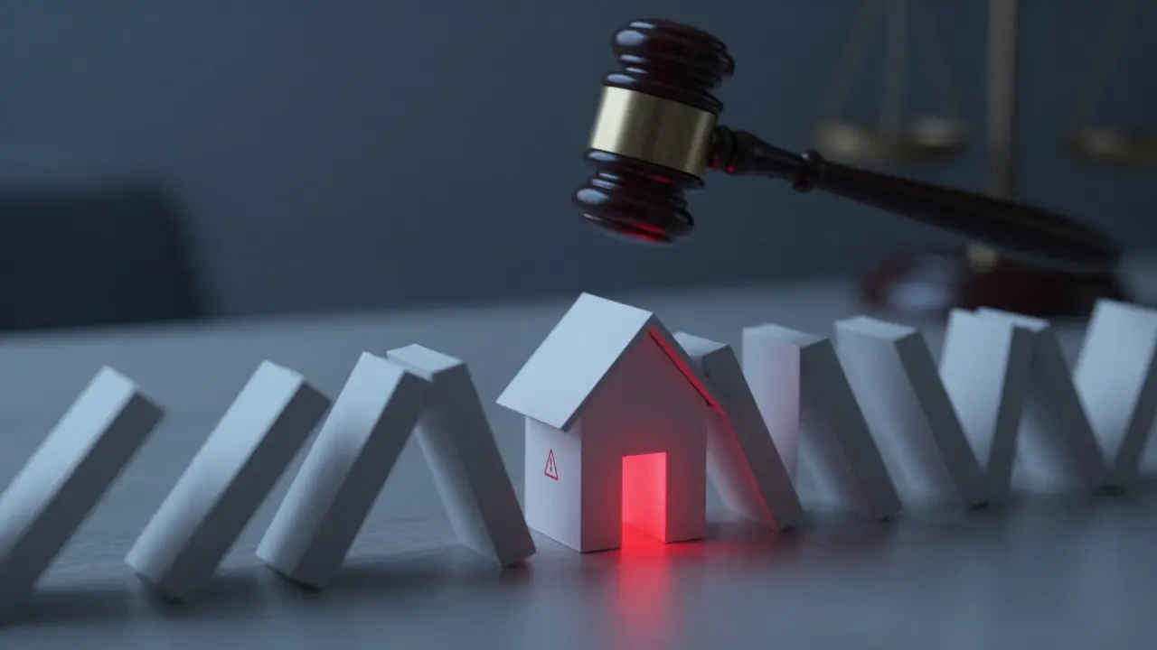 House of cards collapsing due to compliance errors