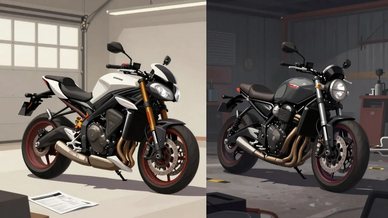 Stock naked bike vs modified cruiser comparison