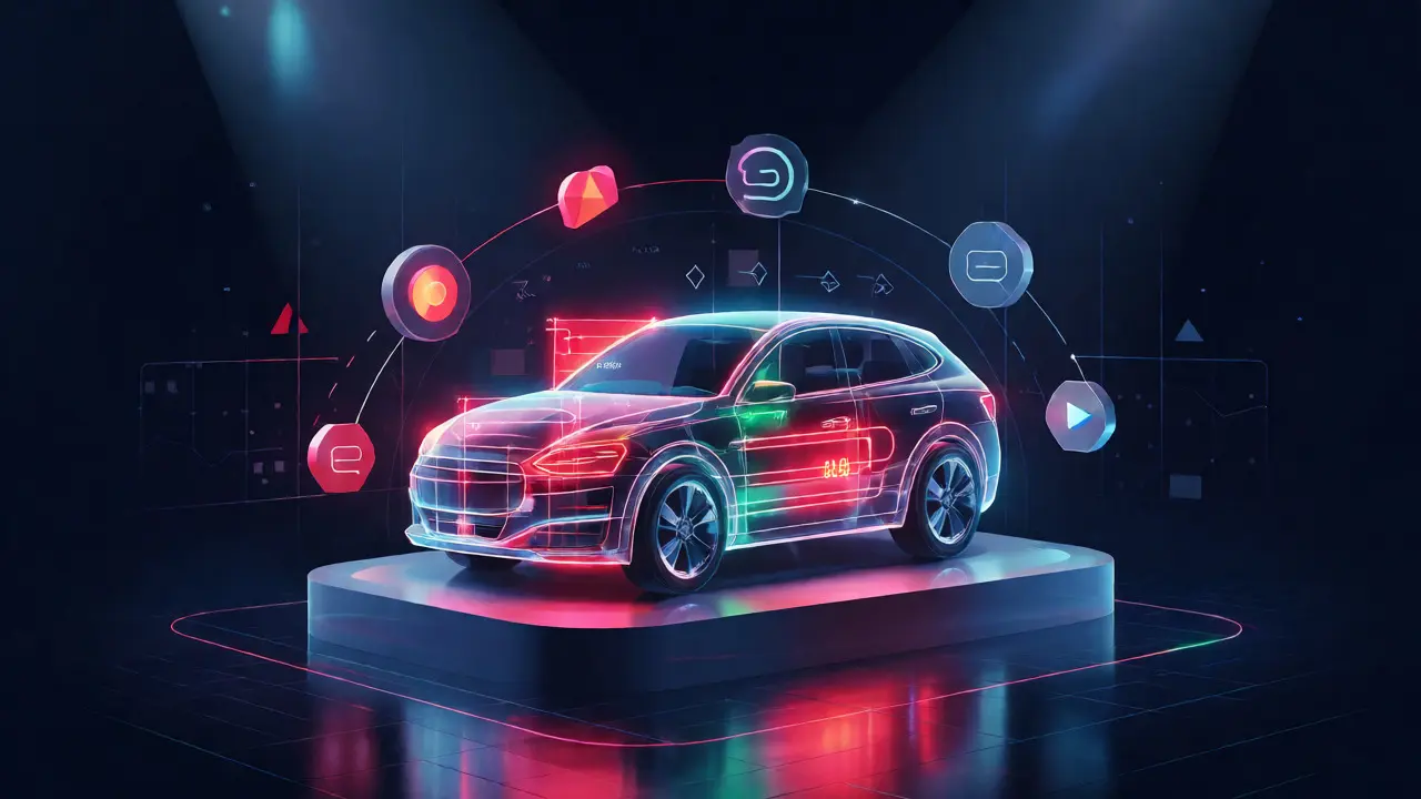 Abstract visualization of car financing rates and cycles