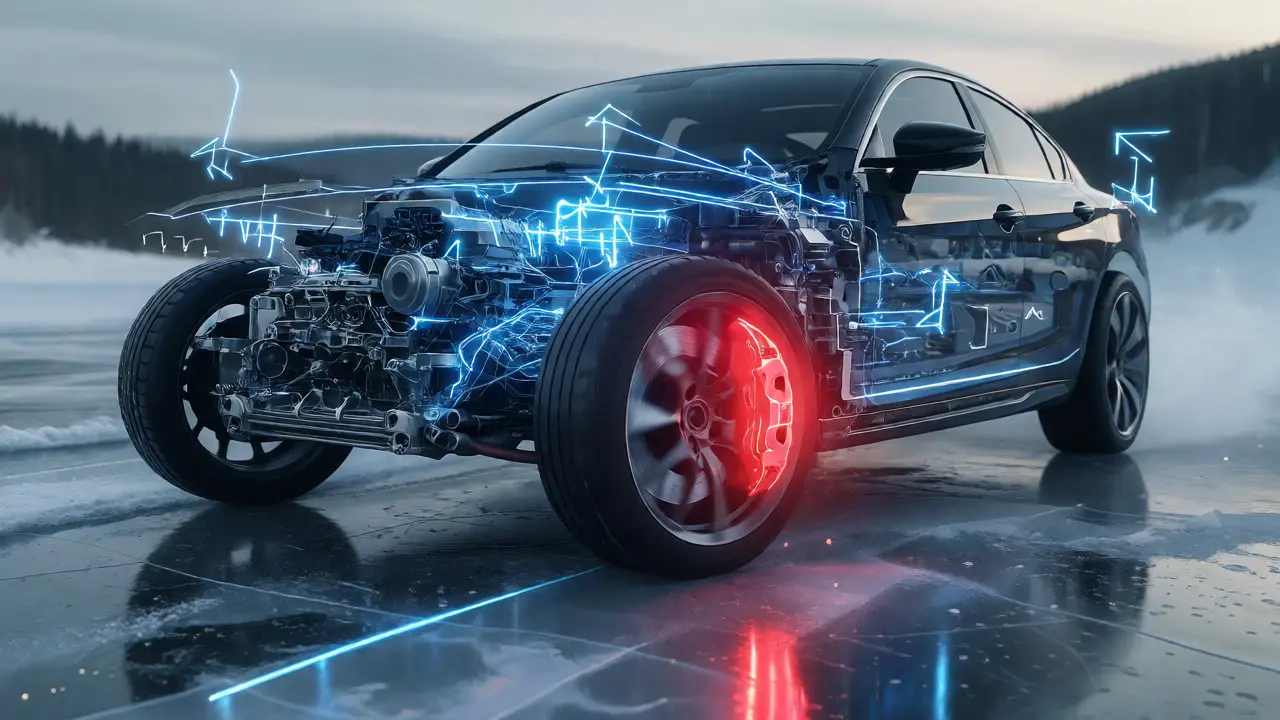 Car chassis with sensor data overlay
