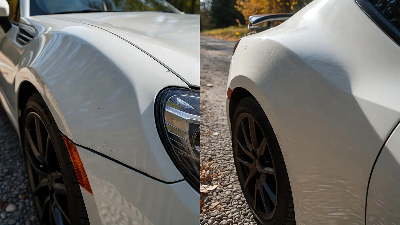 Comparison of PPF and ceramic coating on a car