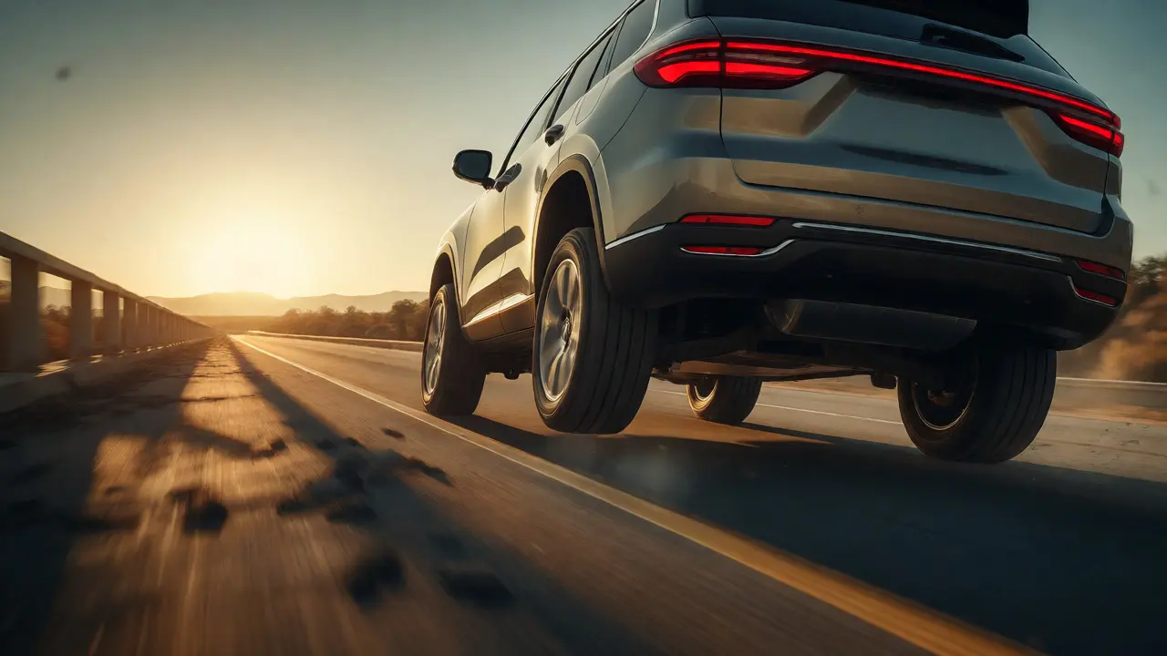 SUV leaning during emergency maneuver