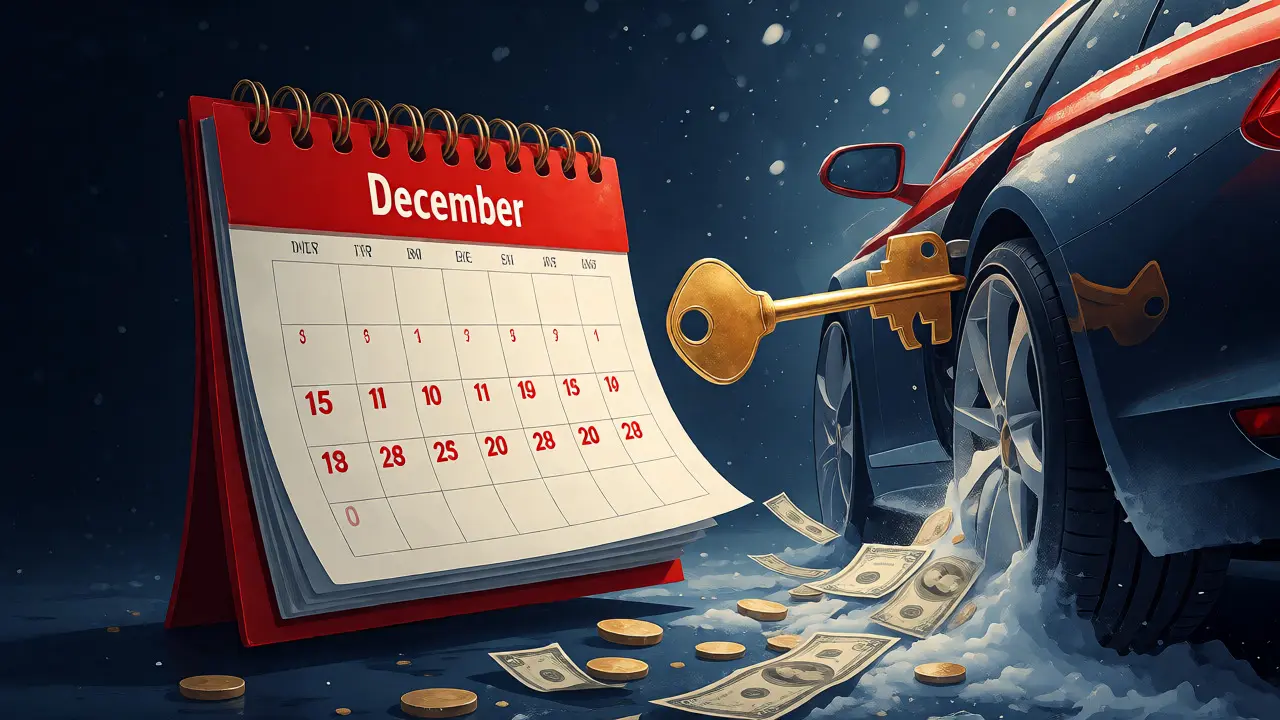 Conceptual art of a December calendar unlocking a car door