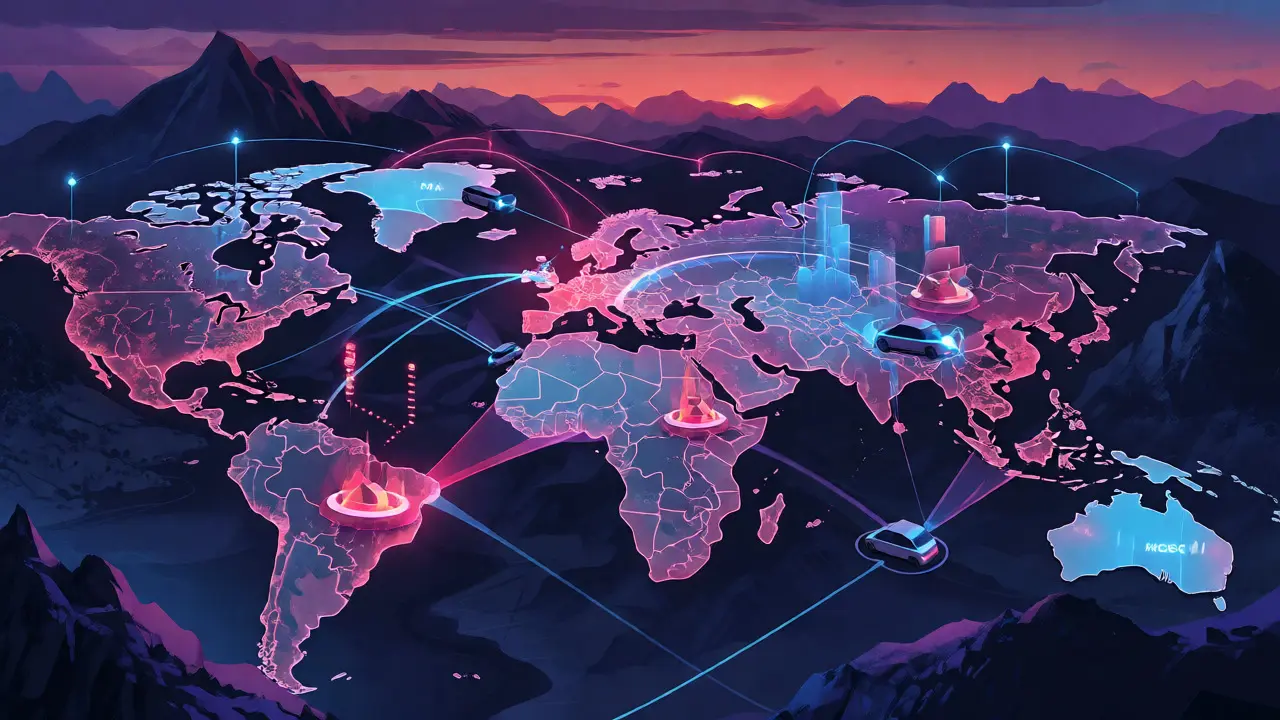 Global battery supply chain network visualization