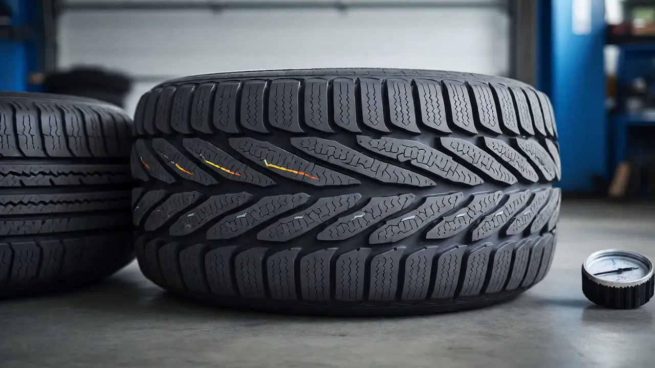 Macro view comparing EV-specific tire tread to standard tire