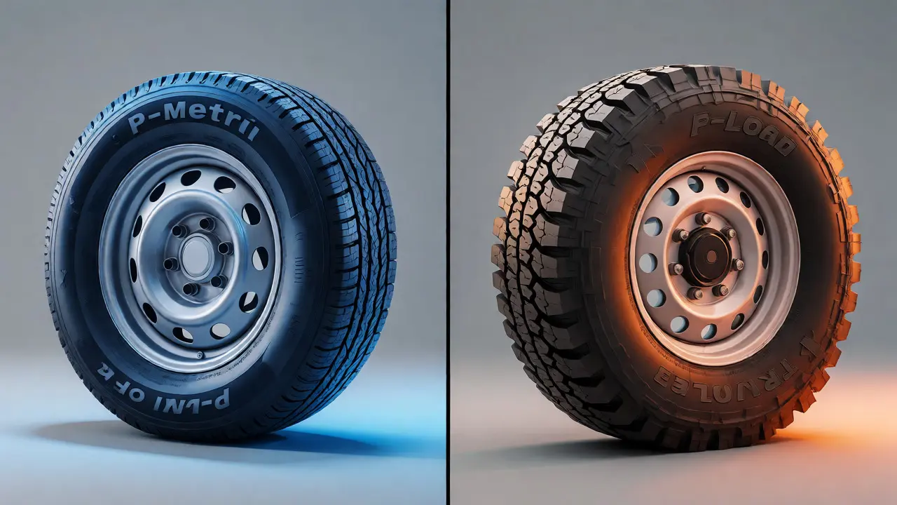 Side-by-side comparison of P-Metric and E-Load tire stiffness